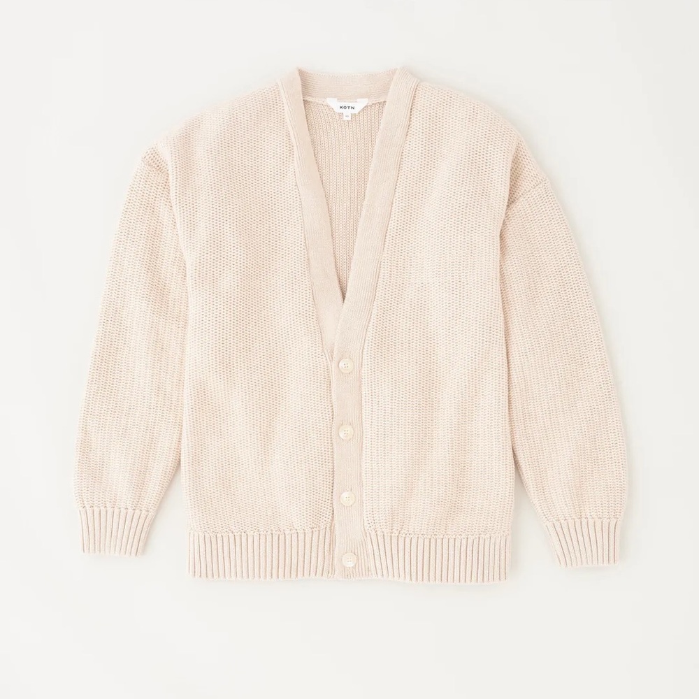 KOTN unisex knitted cardigan in alabaster, size M